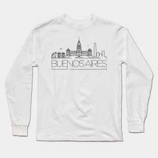 Buenos Aires Minimal Skyline Long Sleeve T-Shirt